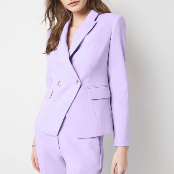 White House Black Market Lavender Blazer Fitted Suit Jacket
